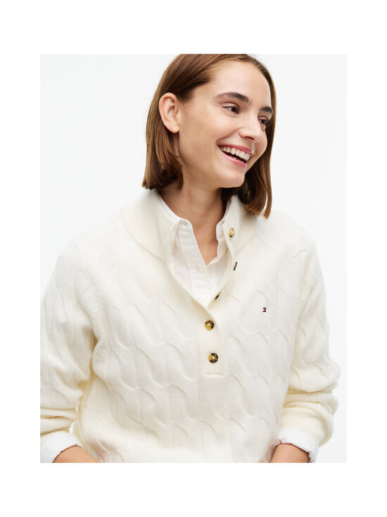 Tommy Hilfiger - Soft Wool Henley -palmikkoneule - Z00 IVORY PETAL | Stockmann - photo 5