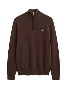 GANT - Casual Cotton Half Zip -neule - 284 BLACK BROWN MELANGE | Stockmann