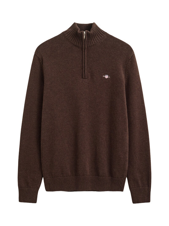 GANT - Casual Cotton Half Zip -neule - 284 BLACK BROWN MELANGE | Stockmann - photo 1