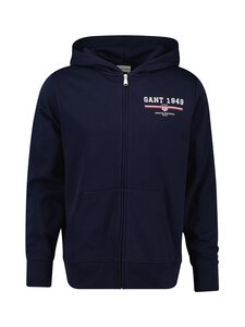 GANT - Kapuutsiga pusa Graphic Full Zip - 433 EVENING BLUE | Stockmann