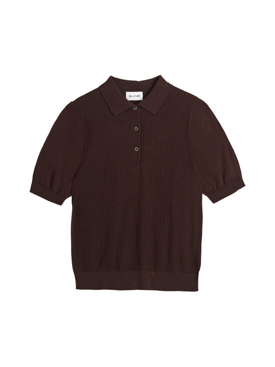 SAND Copenhagen - Retro Polo Puff -pikeepaita - 290 DARK BROWN | Stockmann - photo 1