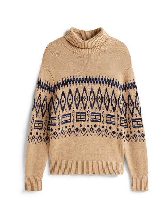 Placed Fairisle Roll -neule