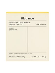Biodance - Radiant Vita Niacinamide Real Deep Mask Box -kasvonaamiopakkaus Biodance - Radiant Vita Niacinamide Real Deep Mask Box -kasvonaamiopakkaus | Stockmann