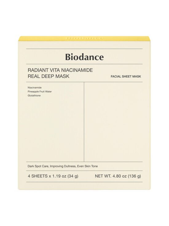 Biodance Radiant Vita Niacinamide Real Deep Mask Box sejas masku komplekts