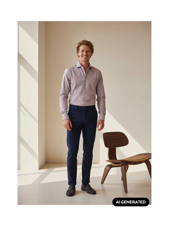 Eton - Triiksärk Check Twill Wide Spread Contemporary - ORANGE | Stockmann - photo 3