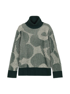 Marimekko - Värähtely Unikko -neulepusero - 661 DARK GREEN, OFF WHITE | Stockmann