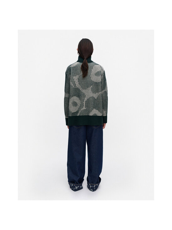 Marimekko - Värähtely Unikko -neulepusero - 661 DARK GREEN, OFF WHITE | Stockmann - photo 3