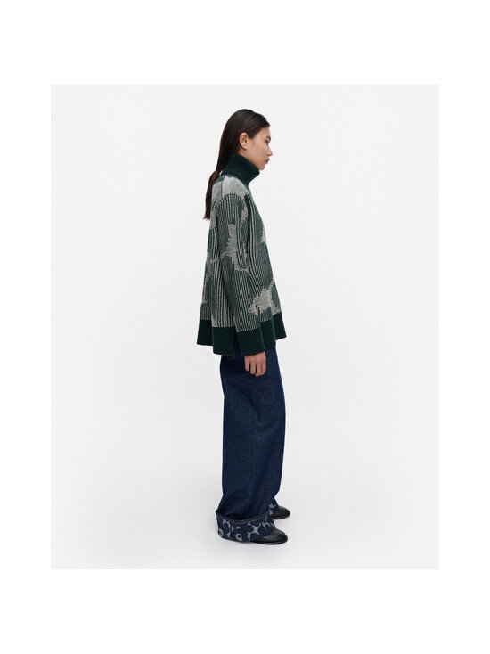 Marimekko - Värähtely Unikko -neulepusero - 661 DARK GREEN, OFF WHITE | Stockmann - photo 4