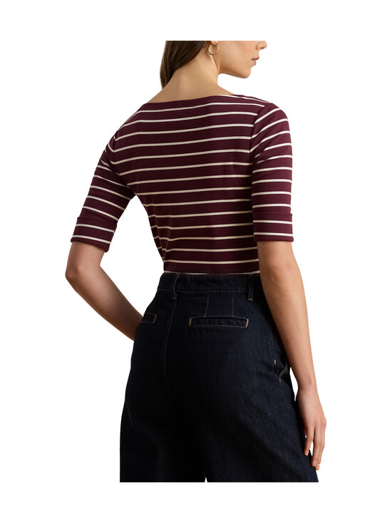 Lauren Ralph Lauren - Judy Mid Sleeve -trikoopaita - DARK GARNET/MASCARPONE CREAM | Stockmann - photo 3