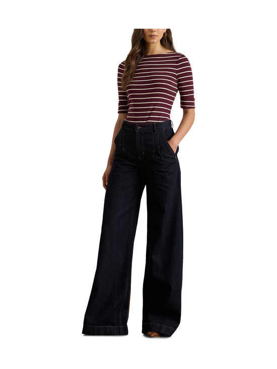 Lauren Ralph Lauren - Judy Mid Sleeve -trikoopaita - DARK GARNET/MASCARPONE CREAM | Stockmann - photo 4