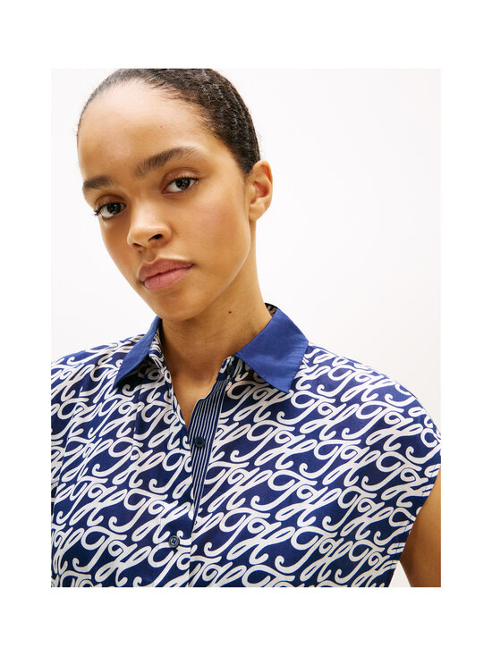 Tommy Hilfiger - Swimshop Silk Voile Midi kleita - 0YF TH SCRIPT PREPPY NAVY | Stockmann - photo 4