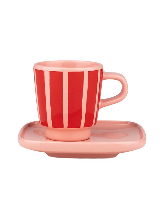 Marimekko - Piccolo- espressokuppi & aluslautanen - SALMON RED, ORANGE RED | Stockmann - photo 1