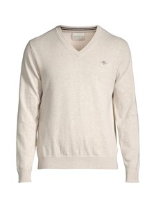 GANT - Classic V-neck -puuvillaneule - 291 LIGHT BEIGE MELANGE GANT - Classic V-neck -puuvillaneule - 291 LIGHT BEIGE MELANGE | Stockmann