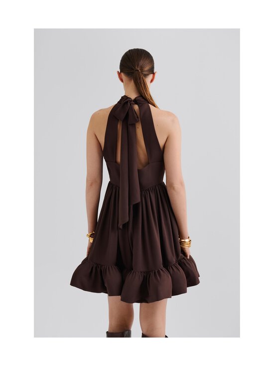 Malina - Fern Halterneck Ruffled -minimekko - CHOCOLATE | Stockmann - photo 3