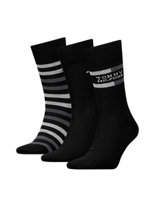 Tommy Hilfiger - Meeste sokid TH Men Tommy Stripe kinkepakendis, 3 paari - 002 BLACK | Stockmann