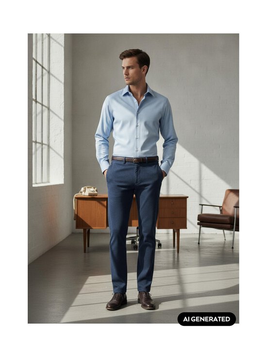 Selected - Slim Miles Brushed Wool Look -chinohousut - DARK SAPPHIRE DETAIL:STRUCTURE | Stockmann - photo 7