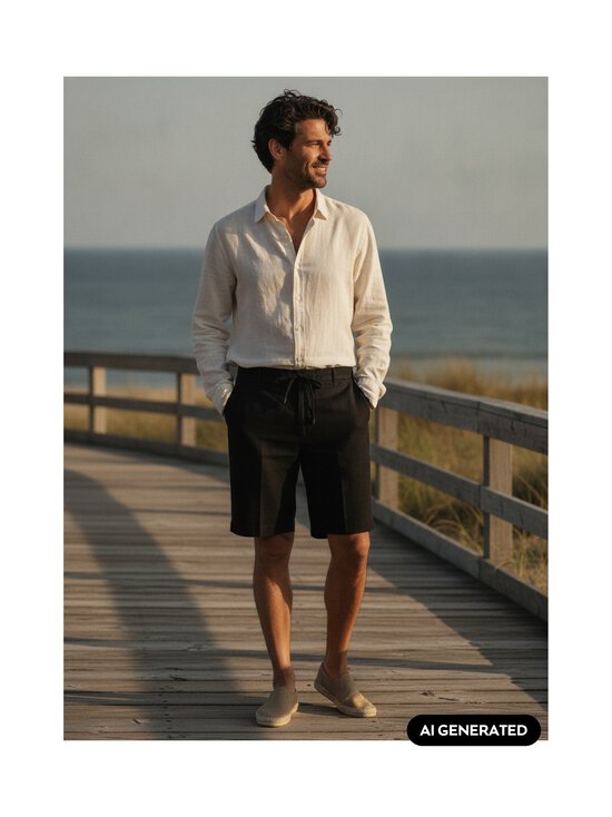 Selected - SlhRegular Leroy Linen -shortsit - BLACK | Stockmann - photo 7