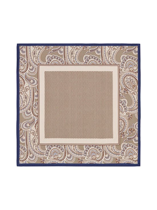 Stockholm Kravatt - Wide Paisley Frame -silkkitaskuliina - 3 NAVY / BEIGE | Stockmann - photo 1