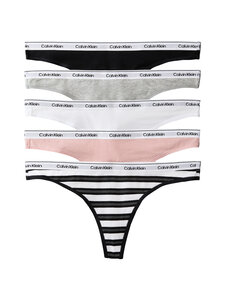 Calvin Klein Underwear Plus - Thong-alushousut 5-pack - H0T BLACK/CLASSIC WHITE/TRIPLE STRIPE S | Stockmann
