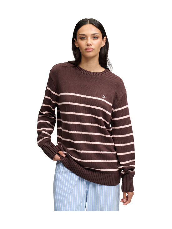 Superdry - Oversized Stripe -neule - M3T CHESTNUT BROWN/PALE PINK STRPE | Stockmann - photo 1