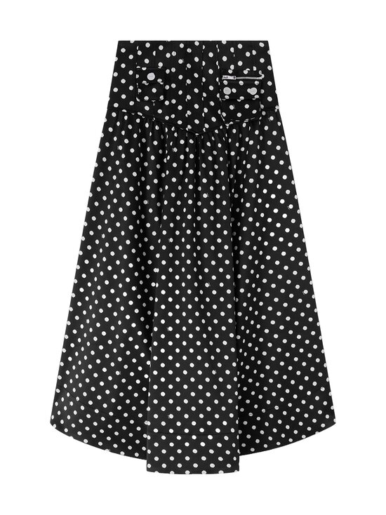 Ganni - Printed Double Corset -satiinihame - 099 BLACK | Stockmann - photo 1