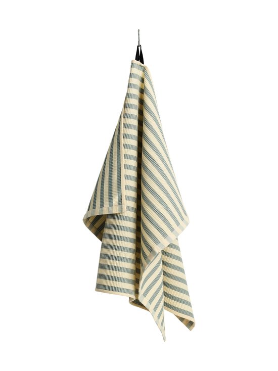 HAY - Canteen Block Stripe -keittiöpyyhe - GREEN AND YELLOW | Stockmann - photo 1