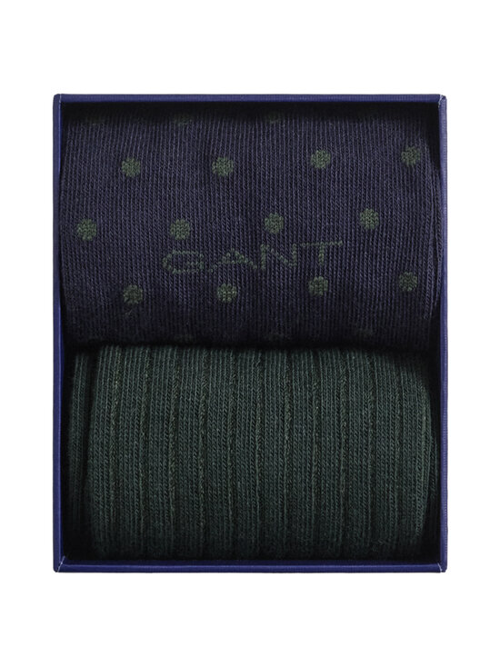 GANT - Dot And Rib -sukat 2-pack - 433 EVENING BLUE | Stockmann - photo 1