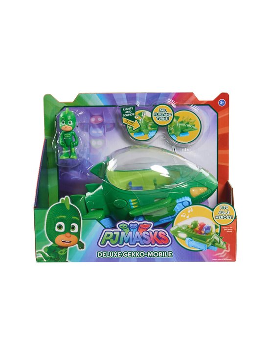 PJ Masks Gekko-auto valo- ja ääniefekteillä sekä 8 cm Gekko- hahmo