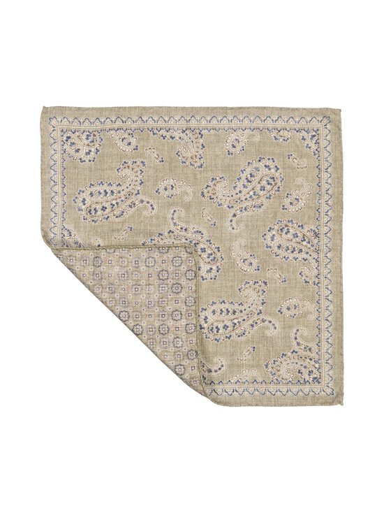 Stockholm Kravatt - Hankie Double Face Paisley Flower -silkkitaskuliina - 3 BEIGE | Stockmann - photo 2