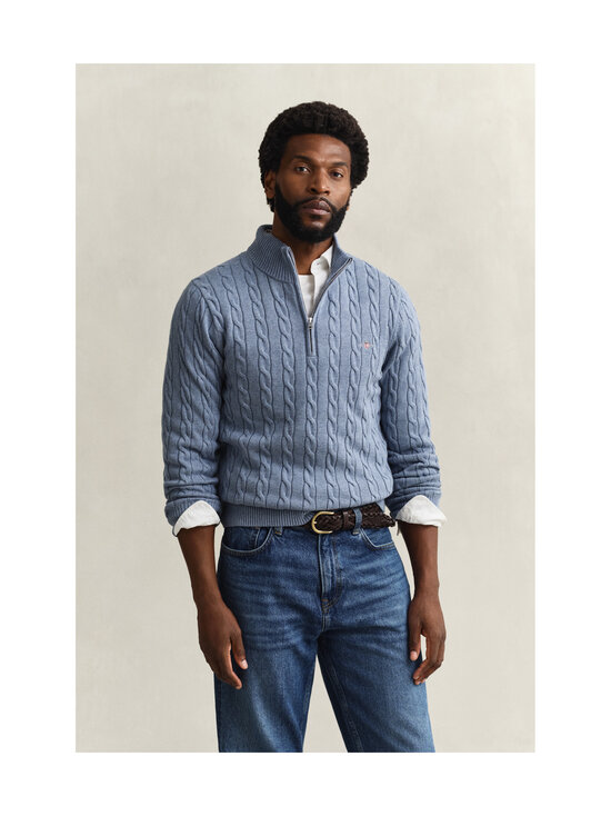 GANT - Cotton Half Zip -palmikkoneule - 430 FADED DENIM | Stockmann - photo 2