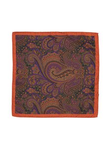 Stockholm Kravatt - Big Paisley - villa-silkkitaskuliina - 3 ORANGE / VIOLET | Stockmann