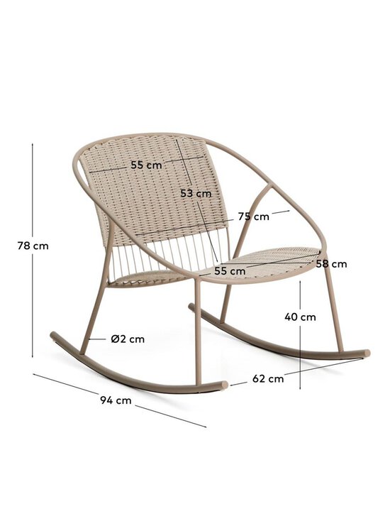 Kave Home - Atrani-keinutuoli taupe - BEIGE | Stockmann - photo 11