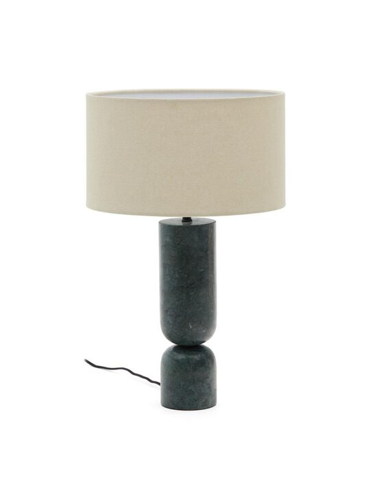 Kave Home - Vex-pöytävalaisin vihreä marmori / harmaa pellava - GREEN | Stockmann - photo 1