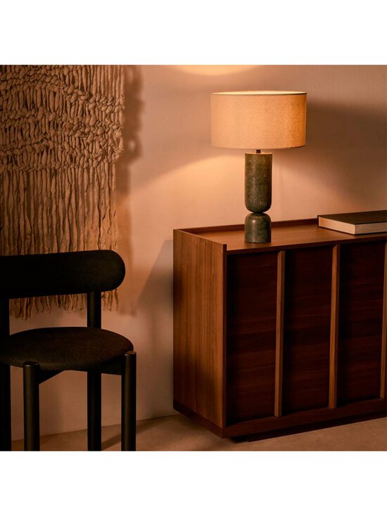 Kave Home - Vex-pöytävalaisin vihreä marmori / harmaa pellava - GREEN | Stockmann - photo 4