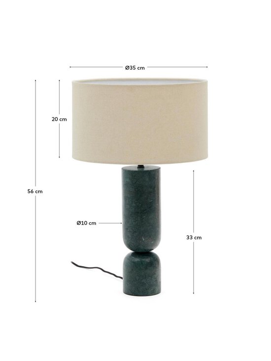 Kave Home - Vex-pöytävalaisin vihreä marmori / harmaa pellava - GREEN | Stockmann - photo 5