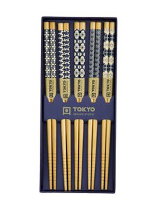 Tokyo Design Studio - Blue Wave -syömäpuikkosetti 5 paria - BROWN | Stockmann