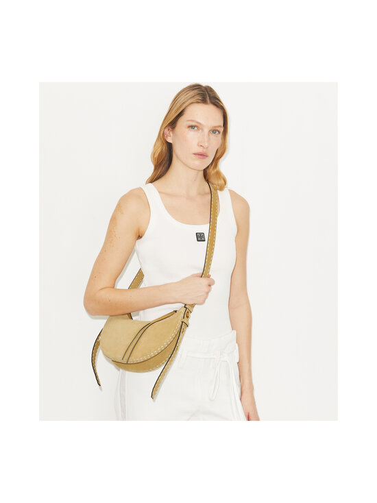 Tory Burch - Romy Suede Pick Stitch Half Moon rokassoma - BUTTER | Stockmann - photo 6