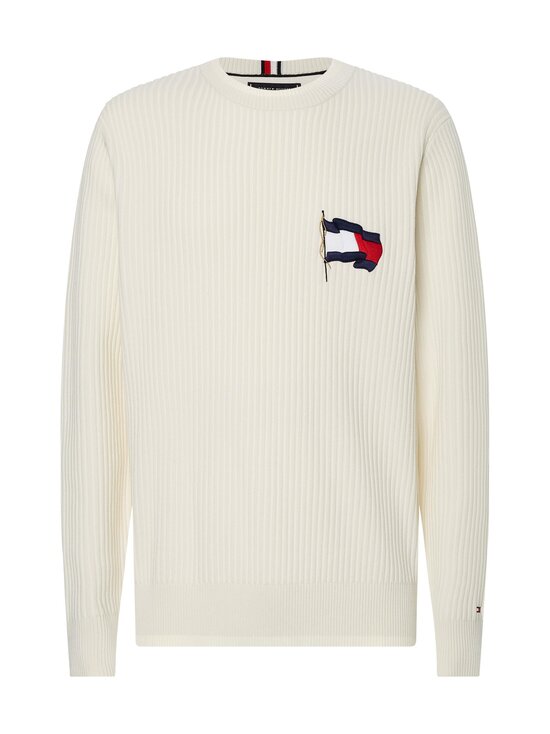 Wavy Flag Graphic Rib Sweater -neule