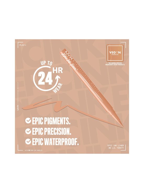 NYX Professional Makeup - Epic Ink Liner Eyeliner -nestemäinen silmänrajausväri - 06 LIL TOASTY - photo 6 NYX Professional Makeup - Epic Ink Liner Eyeliner -nestemäinen silmänrajausväri - 06 LIL TOASTY | Stockmann - photo 6
