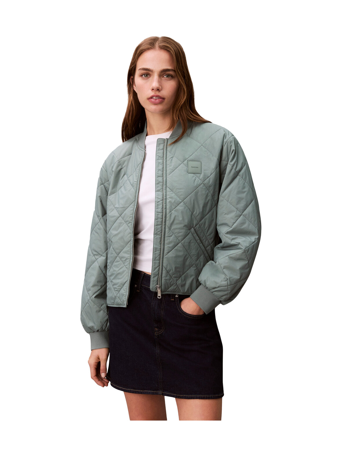 Lightweight quilted bomber -takki
