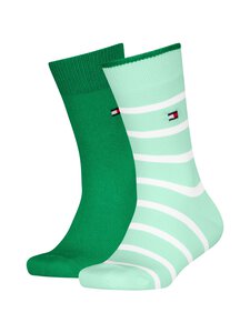 Tommy Hilfiger - Breton Stripe zeķes 2-paku - 007 FADED GREEN | Stockmann