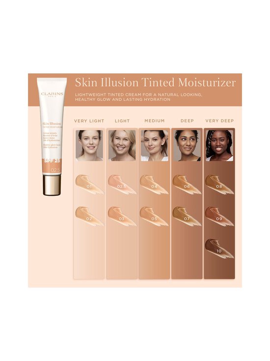 Clarins - Tooniv näokreem Skin Illusion Tinted Moisturizer - 02 - photo 10 Clarins - Tooniv näokreem Skin Illusion Tinted Moisturizer - 02 | Stockmann - photo 10