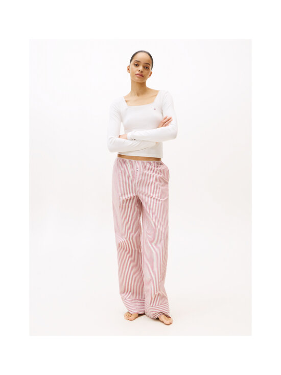 Tommy Hilfiger - Pointelle Poplin pidžama - 0WD ECRU POINTELLE/ BLAZER STP PRIM RED | Stockmann - photo 4