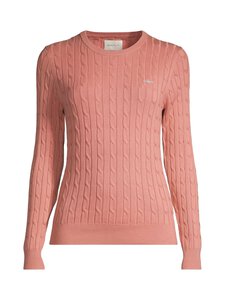 GANT - Stretch Cotton C-neck -palmikkoneule - 654 FADED BRICK | Stockmann