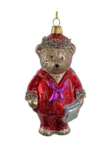 Shishi - Glass Teddy -joulukoriste 13 cm - RED-BROWN-PURPLE | Stockmann