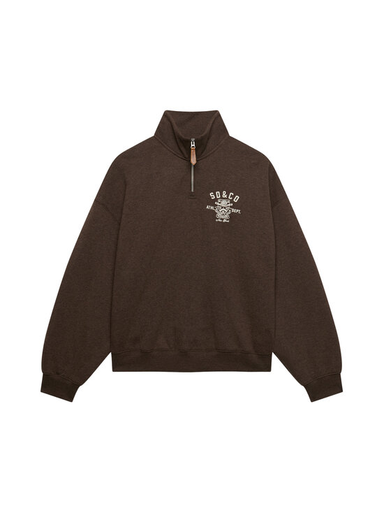 Superdry - Country Club Half Zip -collegepaita - 8UF DARK CHOCOLATE BROWN MARL | Stockmann - photo 1