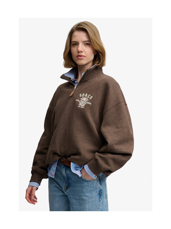 Superdry - Country Club Half Zip -collegepaita - 8UF DARK CHOCOLATE BROWN MARL | Stockmann - photo 3