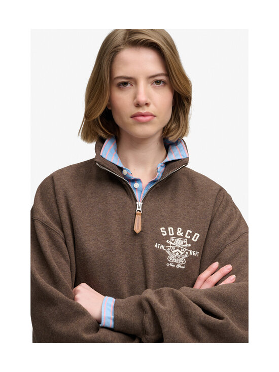 Superdry - Country Club Half Zip -collegepaita - 8UF DARK CHOCOLATE BROWN MARL | Stockmann - photo 5