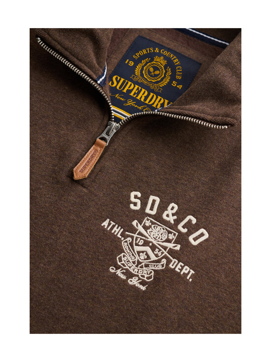 Superdry - Country Club Half Zip -collegepaita - 8UF DARK CHOCOLATE BROWN MARL | Stockmann - photo 6