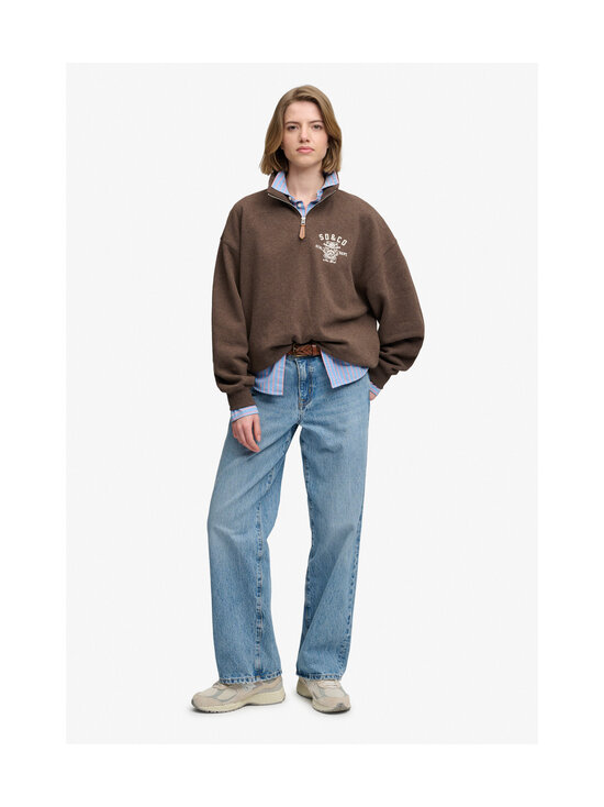 Superdry - Country Club Half Zip -collegepaita - 8UF DARK CHOCOLATE BROWN MARL | Stockmann - photo 7